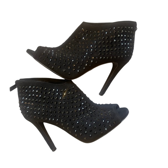 Michael Kors Dani Open Toe Studded Leather Booties - Picture 7 of 8